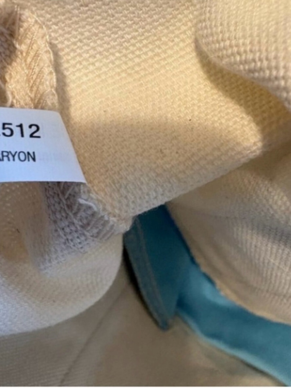 Trader Joe's Cream and Light Blue Canvas Tote - Picture 3 of 3